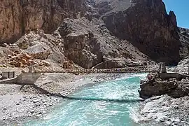 Footbridge over the Tsarap, trail from Purney