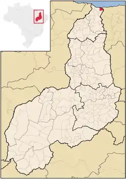 Location in Piauí and Brazil