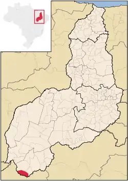 Location in Piauí and Brazil