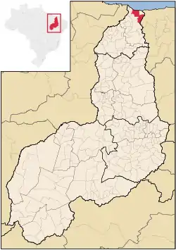 Location in Piauí and Brazil