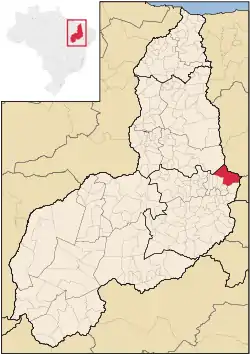 Location in Piauí and Brazil