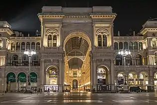 Galleria Vittorio Emanuele II, located in Milan, Italy. Opened in 1870