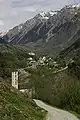 View from the castle toward Mesocco and the Church of S. Maria