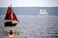 The Picton Castle sailing into Lunenburg Harbour.