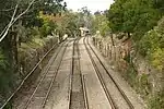 Approach to Picton station with loop line on the left