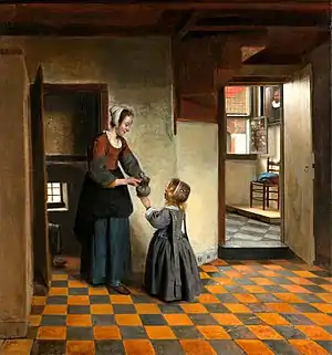 A Woman with a Child in a Pantry by Pieter de Hooch