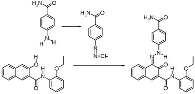 Synthesis of Pigment red 170