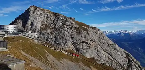 Railcar approaching the summit station