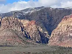 Pine Creek Canyon with the south side of the Bridge Mountain on the left