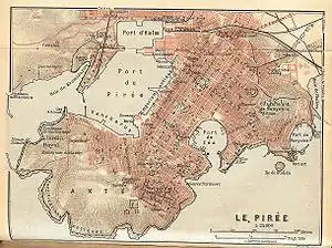 Map of Piraeus, designed according to the Hippodameian grid plan