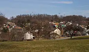 The western edge of Garfield seen from Allegheny Cemetery