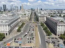 Plac Konstytucji (Constitution Square) and Palace of Culture and Science in the background