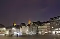 Panoramic view of the Place Kléber by night