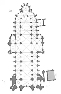 Plan of Sens Cathedral begun in 1135