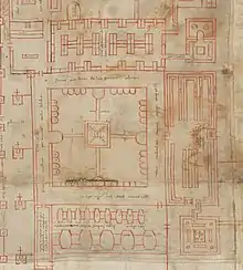 Monk's cloister. Plan of Saint Gall.