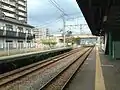 A view of the platforms and tracks.