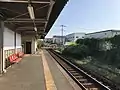 A view of the station platform and track.