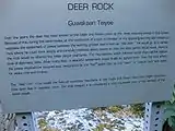 Plaque with history of Deer Rock