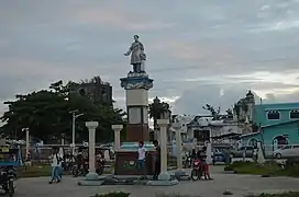 Plaza at Guiuan, Eastern Samar with the church in the background