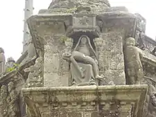 The pietà on the Pleyben calvary.