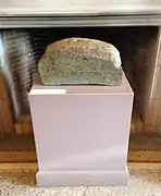 A portion of Plymouth Rock on display at the museum