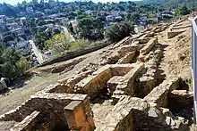 Vestiges of iberian archaeological site Ca n'Oliver Iberian Settlement and Museum, Cerdanyola del Vallès