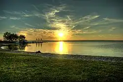 Image 9A view of Lake Neusiedl, which straddles the Austrian–Hungarian border