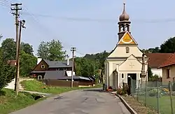 Centre of Pohledy with the Chapel of Saint Vitus