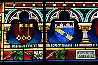 A 19th-century window illustrates the range of colours common in both Medieval and Gothic Revival glass, Lucien Begule, Lyon (1896).