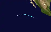 A track map of Tropical Storm Polo