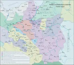 Location of the Duchy of Bydgoszcz and Wyszogród within the borders of the Kingdom of Poland in years 1304–1333.