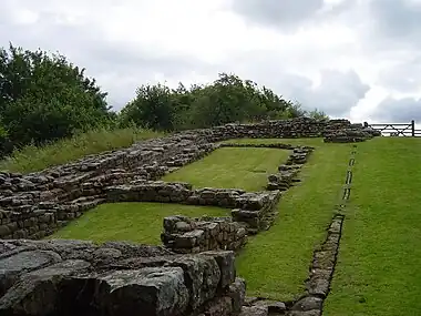 Poltross Burn, Milecastle 48, which was built on a steep slope