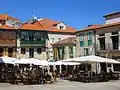 Restaurant tables in the square