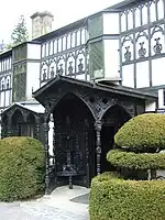 Carved oak porch of Plas Newydd