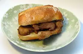 A pork chop bun