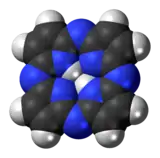 Space-filling model of the porphyrazine molecule