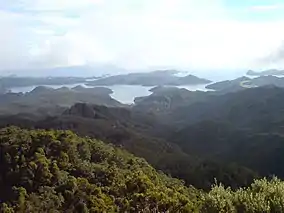 Photograph of Port Fitroy, taken on Mount Hobson