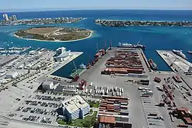 Port of Palm Beach Lake Worth inlet to harbor from Atlantic Ocean.