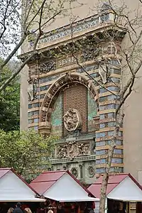 Ceramic gateway of Sèvres Porcelain from the Palace of National Manufacturers, now on Square Félx-Desruelles