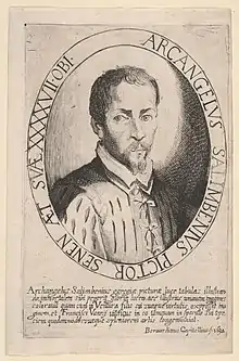 Etched portrait of man showing head and shoulders