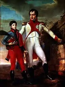 Portrait with his father, Louis Bonaparte, by Jean-Baptiste Wicar