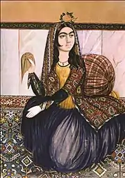 "Portrait of sitting woman", Tempera, 1870s, Baku, National Art Museum of Azerbaijan