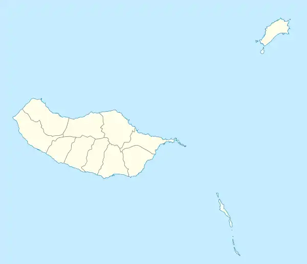 Map showing the location of São Vicente Caves