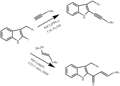 Possible next step synthesis reactions working with the 2-iodoindoles from the Fukuyama Synthesis.