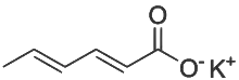 The structure of potassium sorbate