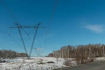 A suspension tower of a 1150 kV powerline in Russia