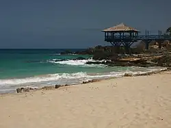 Praia de Cabral and its land pier