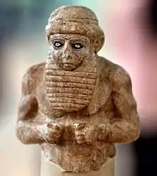 Sumerian dignitary, Uruk, circa 3300-3000 BCE. National Museum of Iraq.