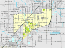 U.S. Census Bureau map showing CDP boundaries