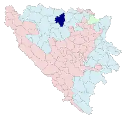 Location of Prnjavor within Republika Srpska